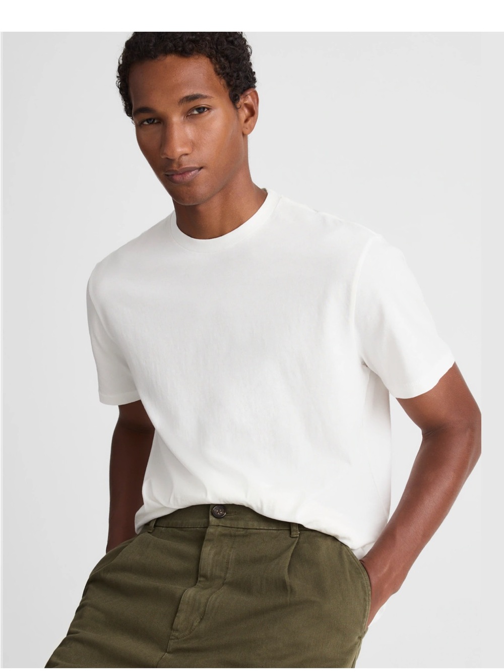 Men's Classic Everyday White Crew Neck Rockaway T-Shirt NZ224 Medium - Picture 4 of 5